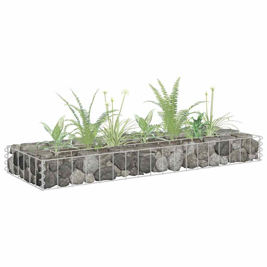 Gabion Raised Bed | Silver | Galvanised steel | 90x30x10 cm | Durable