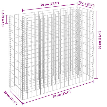 Gabion Raised Bed Galvanized Steel 35.4"x11.8"x35.4"