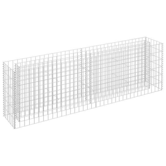 Gabion Raised Bed | Silver | Galvanised steel | 180x30x60 cm