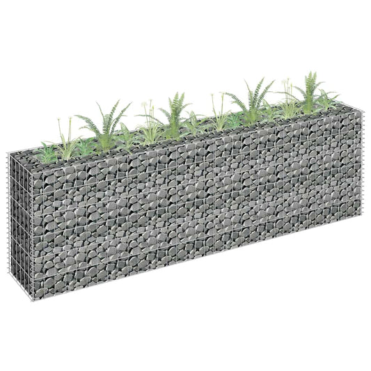 Gabion Raised Bed | Silver | Galvanised steel | 180x30x60 cm