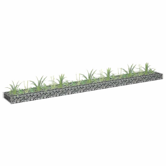 Gabion Raised Bed | Silver | Galvanised Steel | 270x30x10 cm