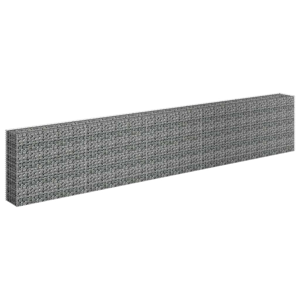 Gabion Raised Bed Silver Galvanized Steel 177.2 x 11.8 x 35.4 in
