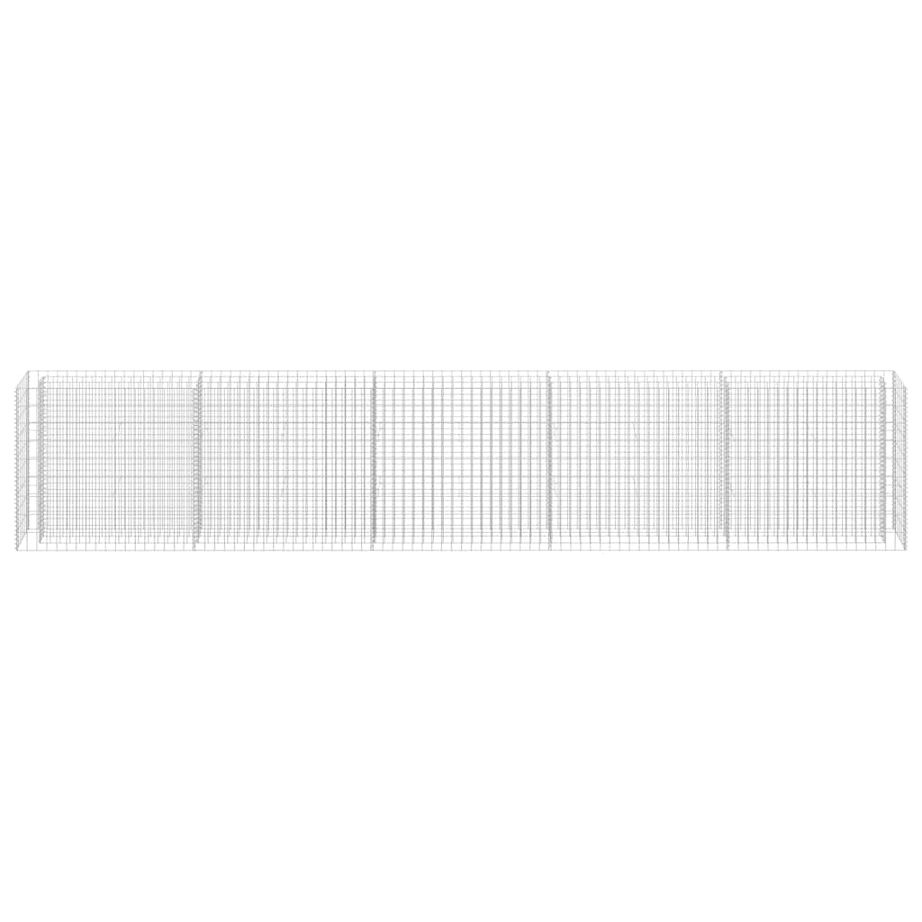 Gabion Raised Bed Silver Galvanized Steel 177.2 x 11.8 x 35.4 in