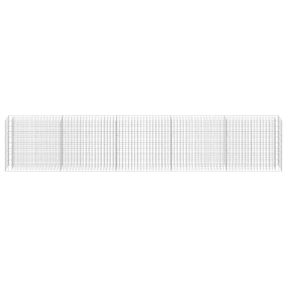 Gabion Raised Bed Silver Galvanized Steel 177.2 x 11.8 x 35.4 in