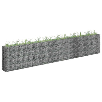 Gabion Raised Bed Silver Galvanized Steel 177.2 x 11.8 x 35.4 in