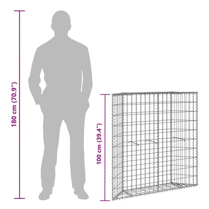 Gabion Raised Bed Silver Galvanized Steel 39.4 x 7.9 x 39.4 in