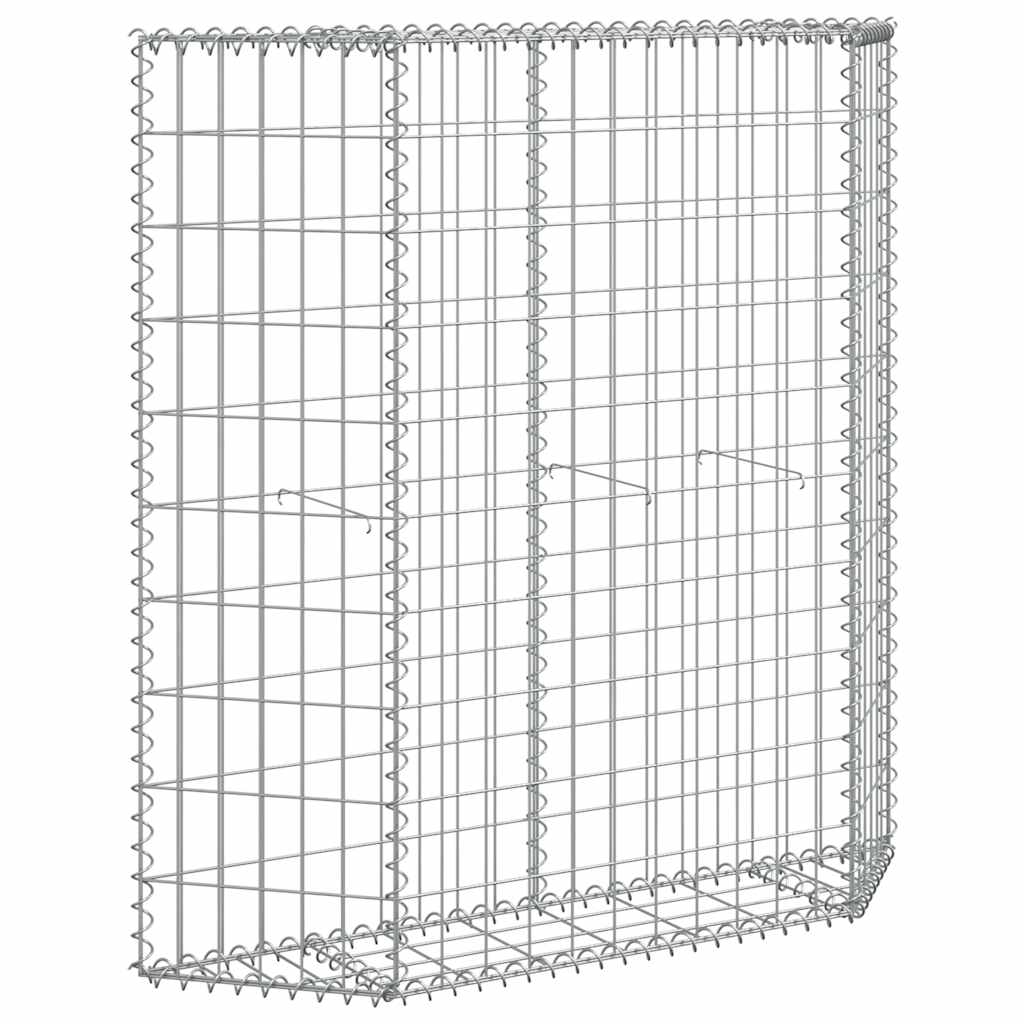 Gabion Raised Bed Silver Galvanized Steel 39.4 x 7.9 x 39.4 in