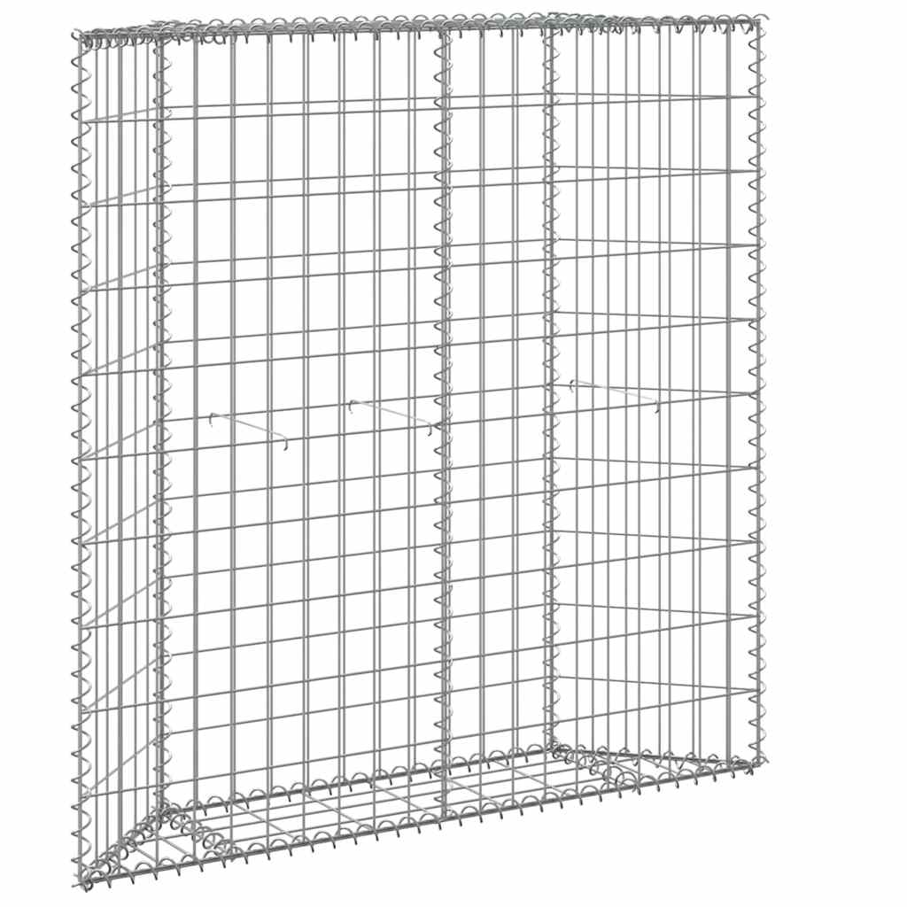 Gabion Raised Bed Silver Galvanized Steel 39.4 x 7.9 x 39.4 in