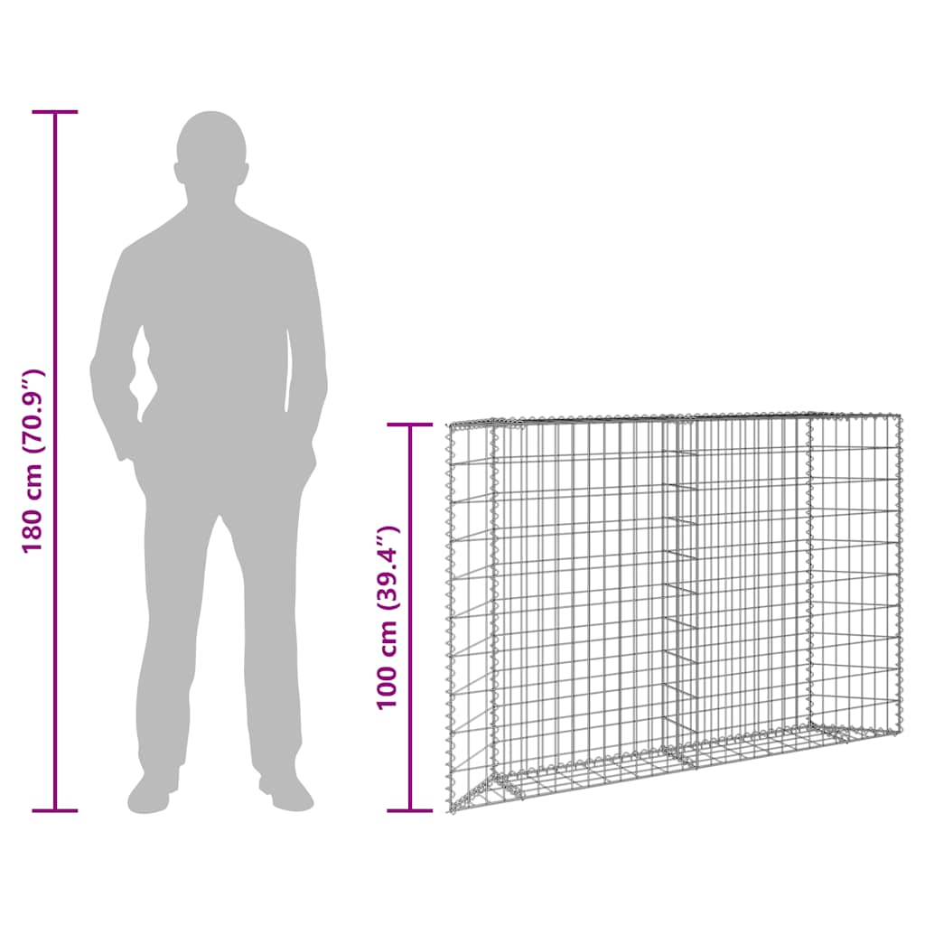 Gabion Raised Bed Silver Galvanized Steel 59.1 x 7.9 x 39.4 in