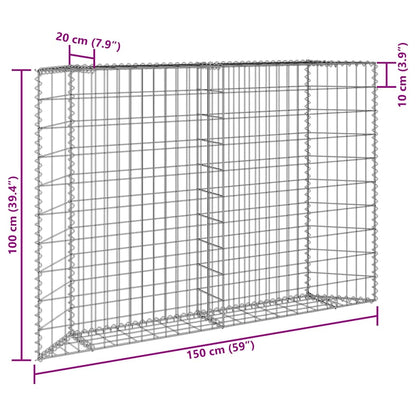 Gabion Raised Bed Silver Galvanized Steel 59.1 x 7.9 x 39.4 in