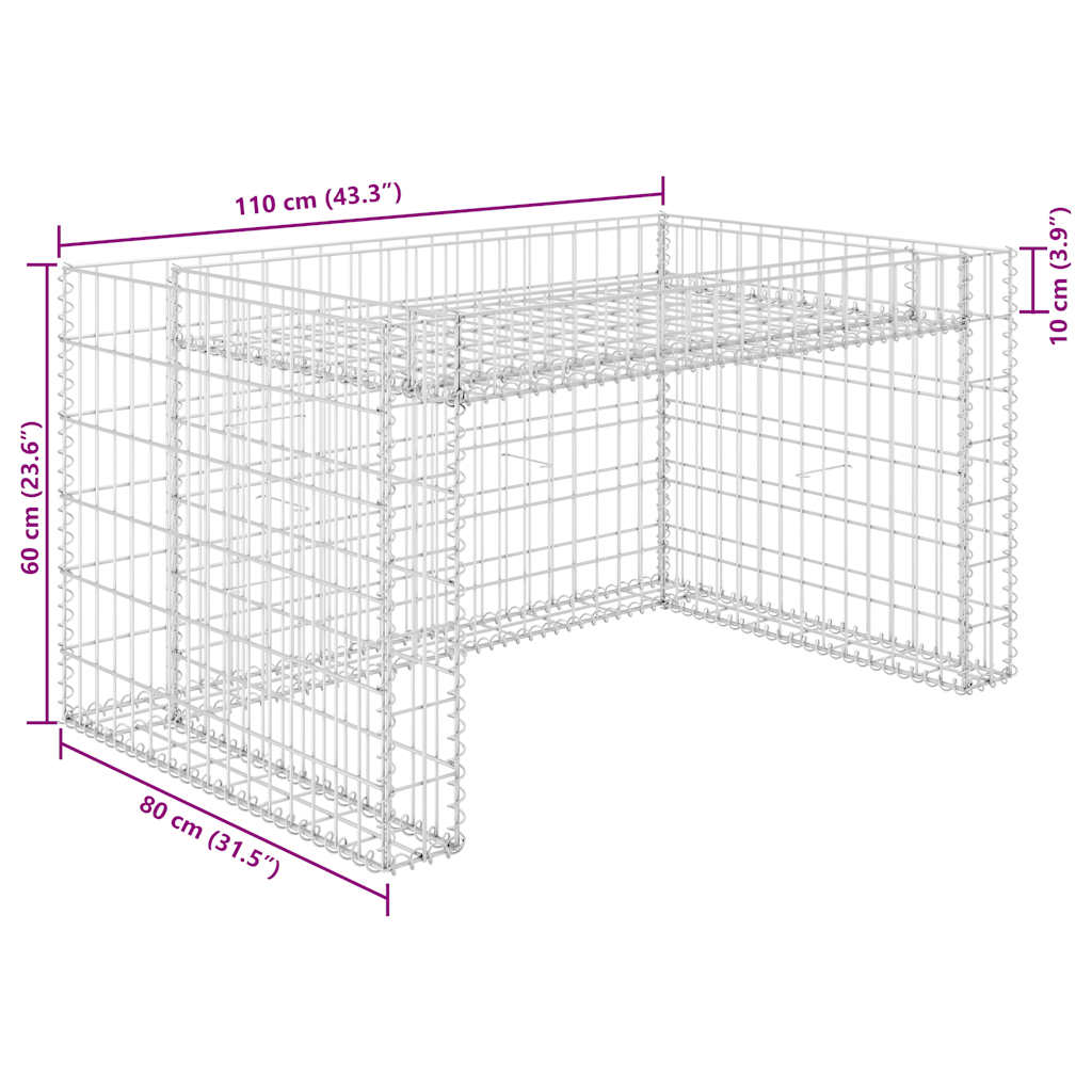 Lawn Mower Garage Silver Steel wire 43.3 x 31.5 x 23.6 in