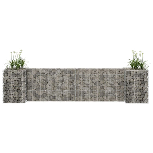 Gabion Planter | Silver | Steel wire | 260x40x60 cm