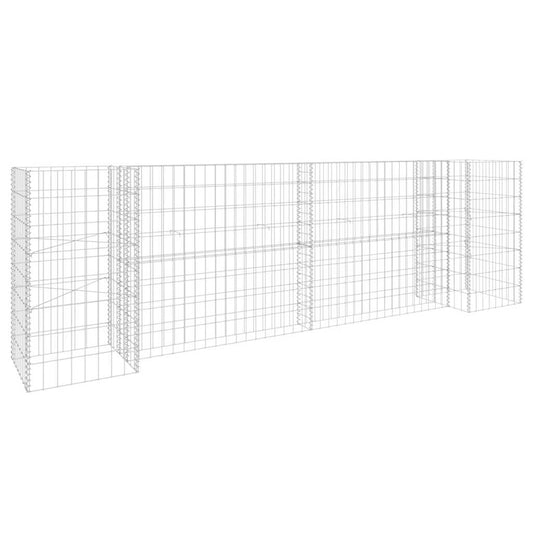 Gabion Planter | Silver | Steel wire | 260 cm x 40 cm x 80 cm | Durable