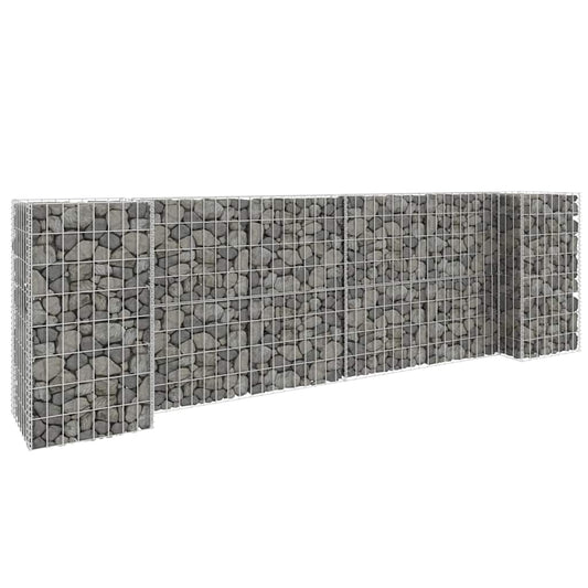 Gabion Planter | Silver | Steel wire | 260 cm x 40 cm x 80 cm | Durable