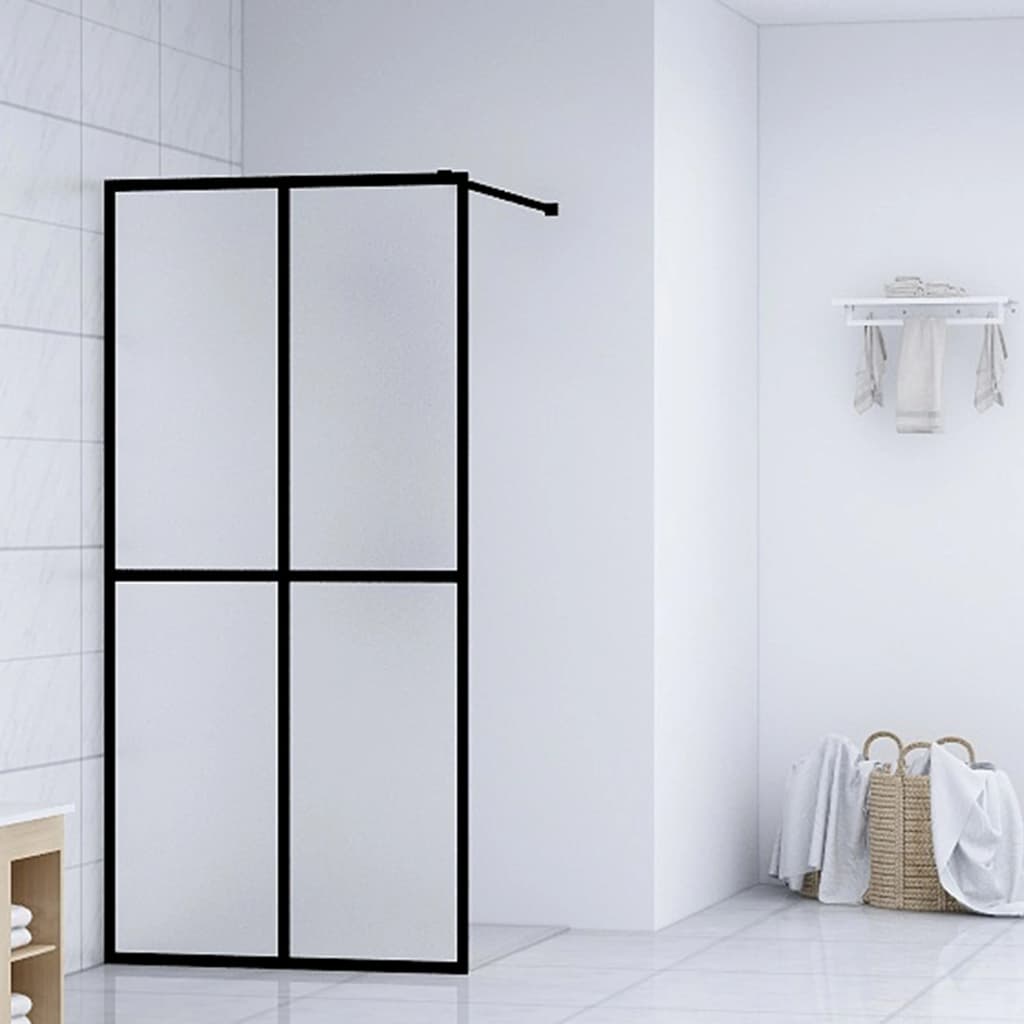 Walk-in Shower Screen Frosted Tempered Glass 90x195 cm