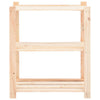 3-Tier Storage Rack 80x38x90 cm Solid Pinewood 150 kg