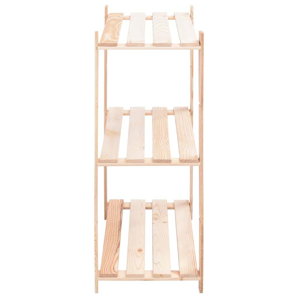 3-Tier Storage Rack 80x38x90 cm Solid Pinewood 150 kg