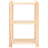3-Tier Storage Rack 60x38x90 cm Solid Pinewood 150 kg