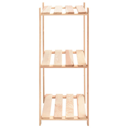 3-Tier Storage Rack 60x38x90 cm Solid Pinewood 150 kg