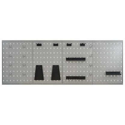 vidaXL Wall-mounted Peg Boards 4 pcs 15.7"x22.8" Steel