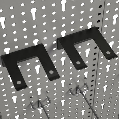 vidaXL Wall-mounted Peg Boards 4 pcs 15.7"x22.8" Steel