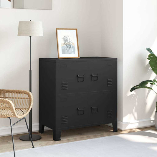 Storage Chest | Black | Steel | 75 x 40 x 80 cm | Storage Chest