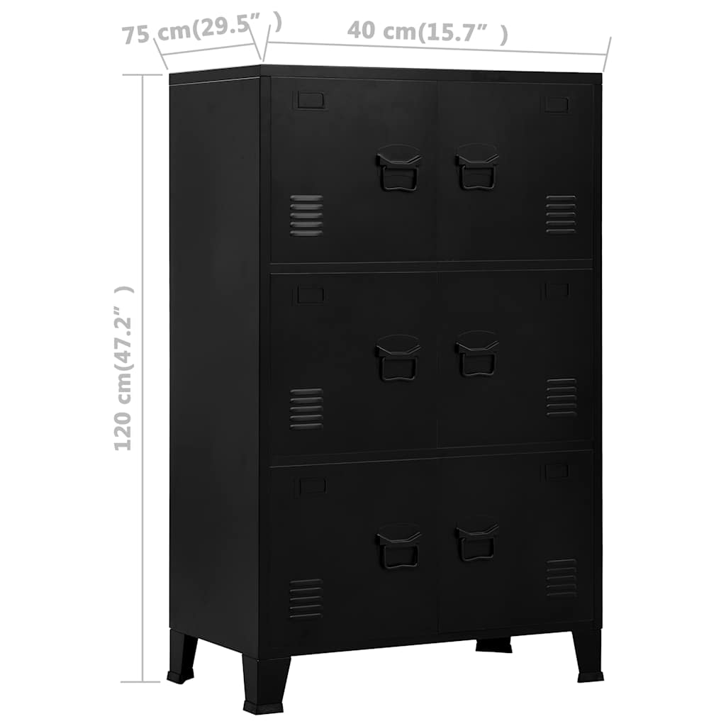 Industrial Storage Chest Black 29.5"x15.7"x47.2" Steel