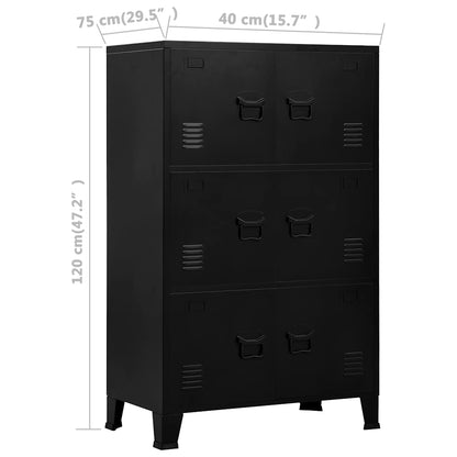 Industrial Storage Chest Black 29.5"x15.7"x47.2" Steel