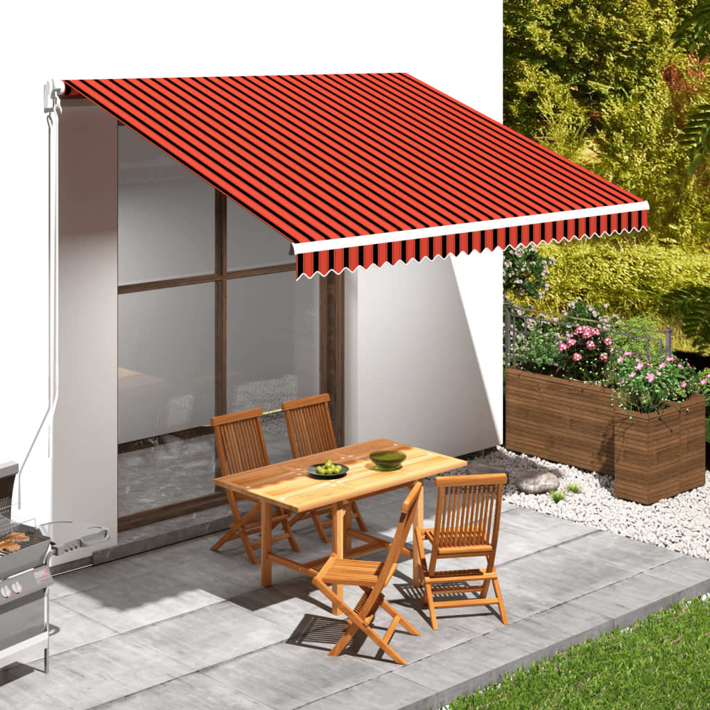 Awning Top Sunshade Canvas Orange and Brown 400x300 cm