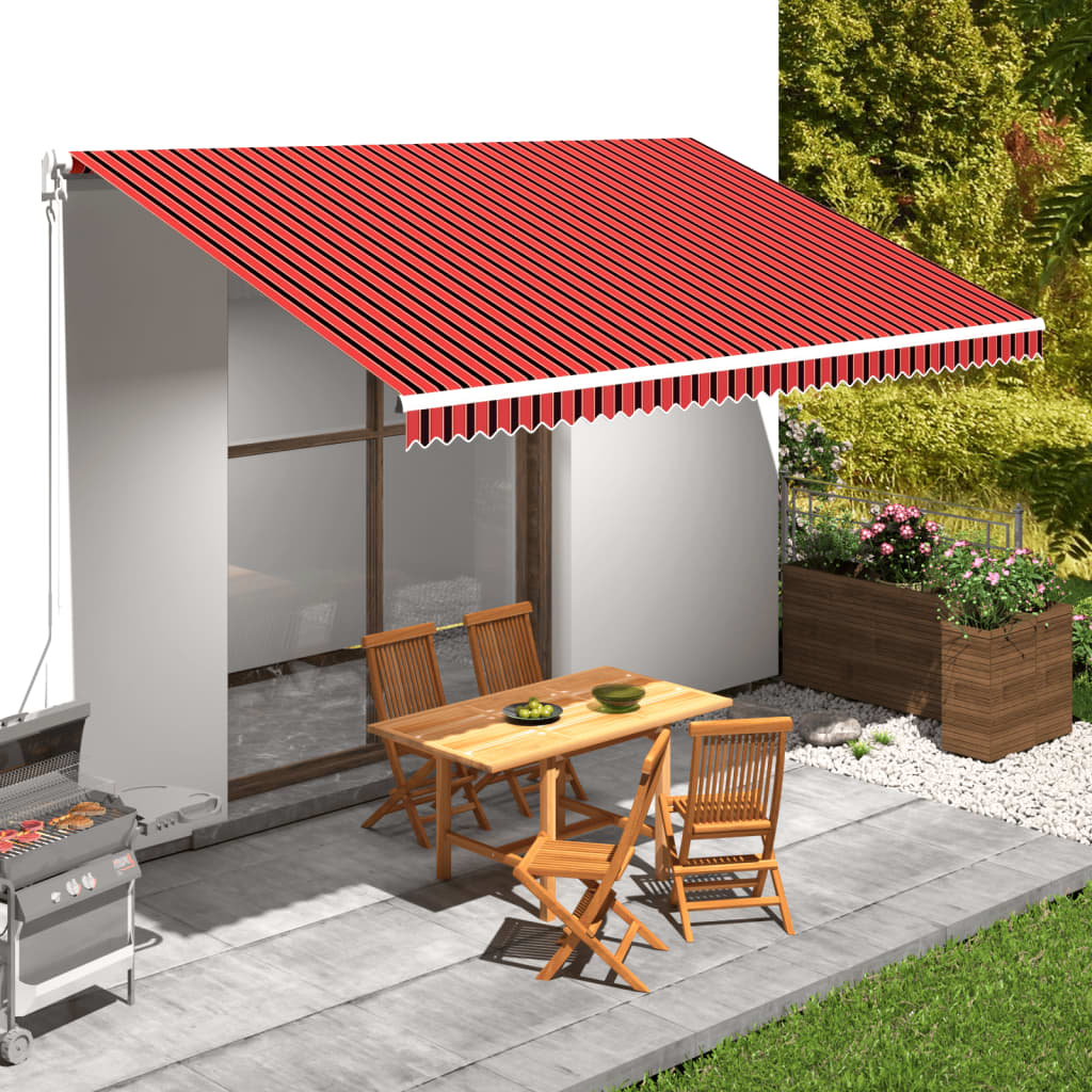 Awning Top Sunshade Canvas Orange and Brown 5x3 m