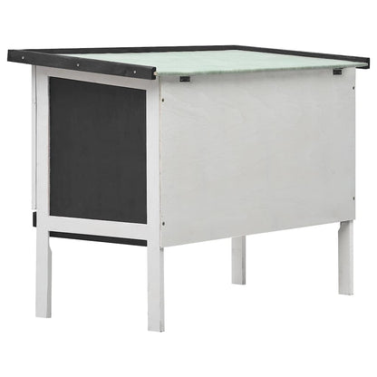 Outdoor Rabbit Hutch 1 Layer Gray Wood