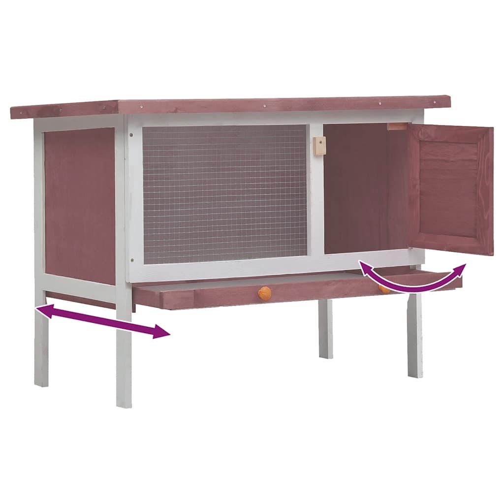 Rabbit Hutch Brown Solid pine wood One size Rabbit Hutch