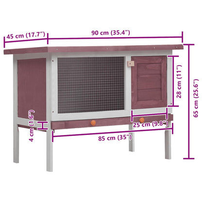 Rabbit Hutch Brown Solid pine wood One size Rabbit Hutch