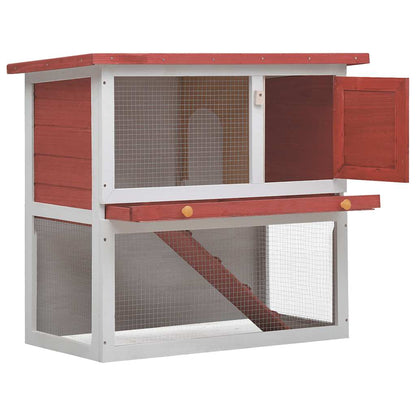 vidaXL Rabbit Hutch Red Pine wood Large Durable Rabbit Hutch