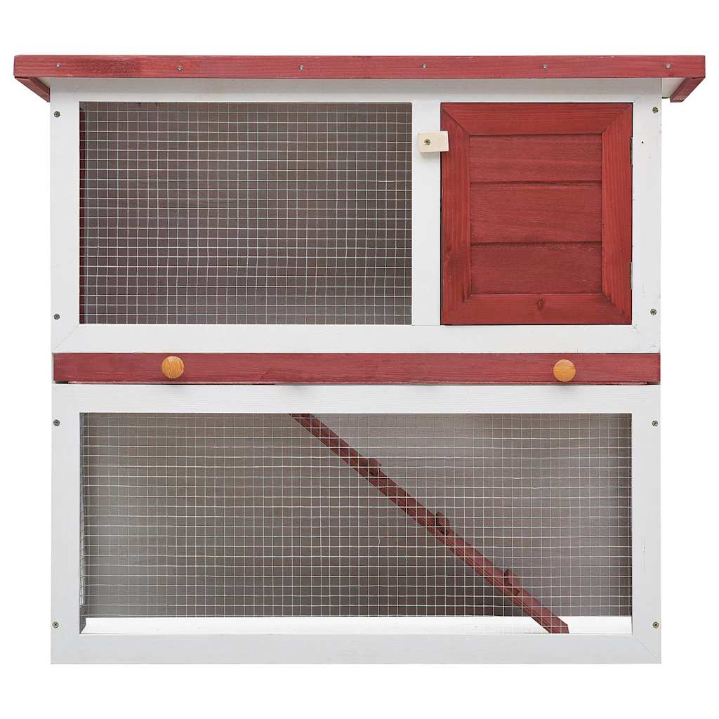 vidaXL Rabbit Hutch Red Pine wood Large Durable Rabbit Hutch