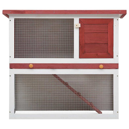 vidaXL Rabbit Hutch Red Pine wood Large Durable Rabbit Hutch