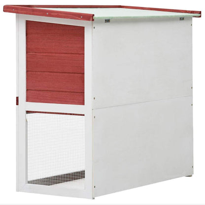 vidaXL Rabbit Hutch Red Pine wood Large Durable Rabbit Hutch