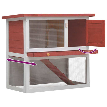 vidaXL Rabbit Hutch Red Pine wood Large Durable Rabbit Hutch