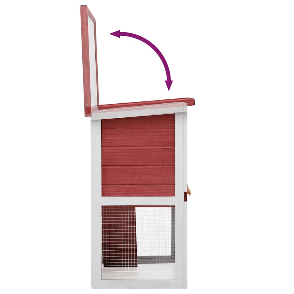 vidaXL Rabbit Hutch Red Pine wood Large Durable Rabbit Hutch