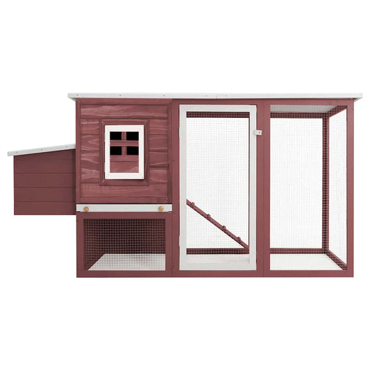 Outdoor Chicken Cage Hen House with 1 Egg Cage Brown Wood