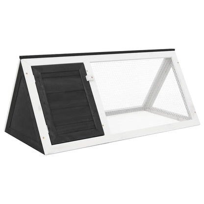 vidaXL Animal Cage Grey and White Fir Wood, Plywood, Iron Wire Medium
