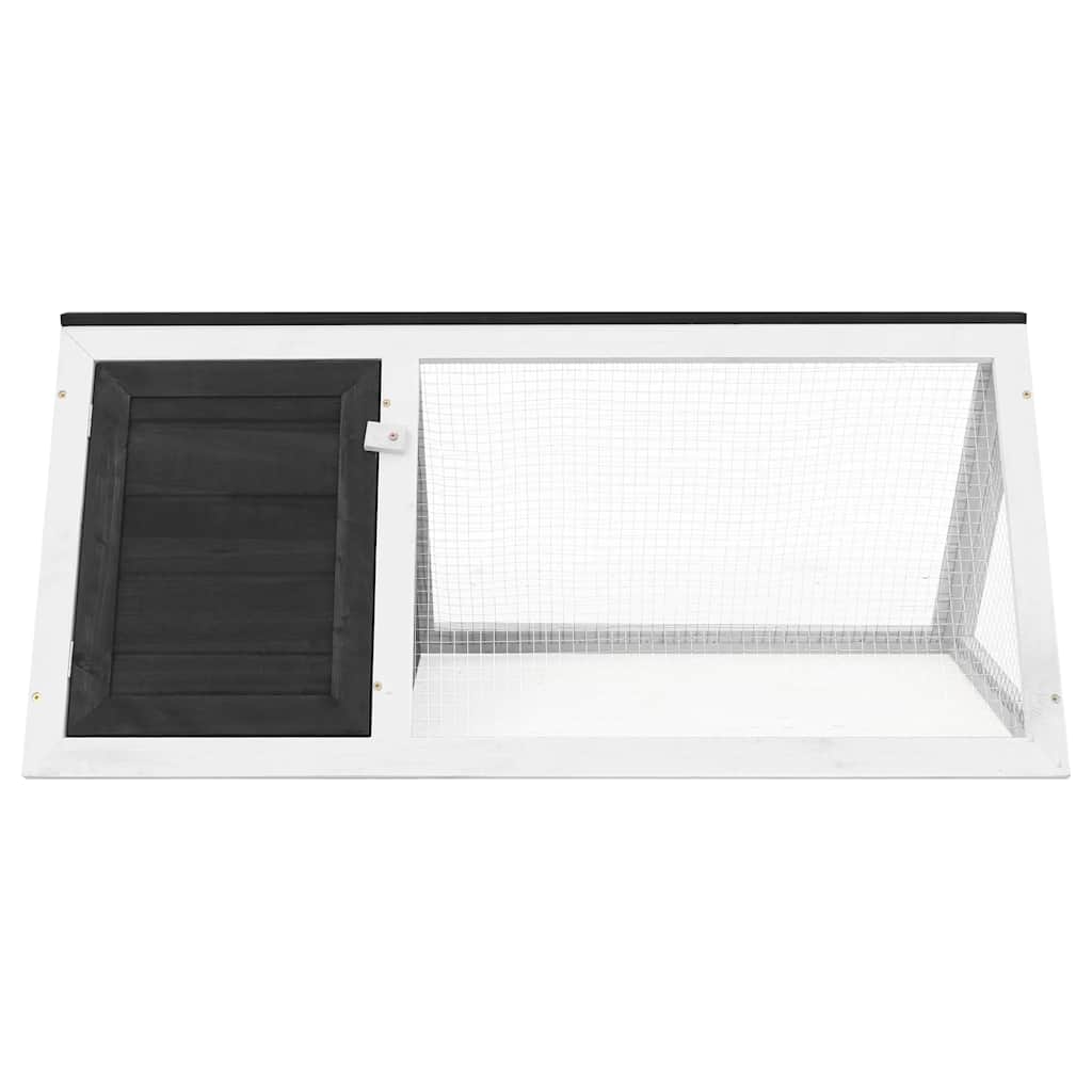 vidaXL Animal Cage Grey and White Fir Wood, Plywood, Iron Wire Medium