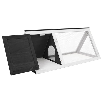 vidaXL Animal Cage Grey and White Fir Wood, Plywood, Iron Wire Medium