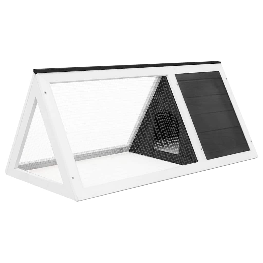 vidaXL Animal Cage Grey and White Fir Wood, Plywood, Iron Wire Medium