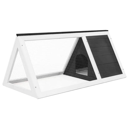 vidaXL Animal Cage Grey and White Fir Wood, Plywood, Iron Wire Medium