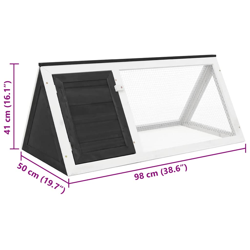 vidaXL Animal Cage Grey and White Fir Wood, Plywood, Iron Wire Medium