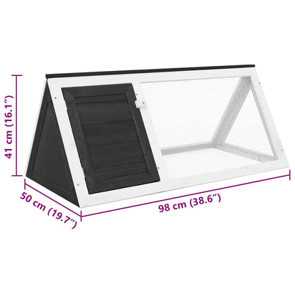 vidaXL Animal Cage Grey and White Fir Wood, Plywood, Iron Wire Medium