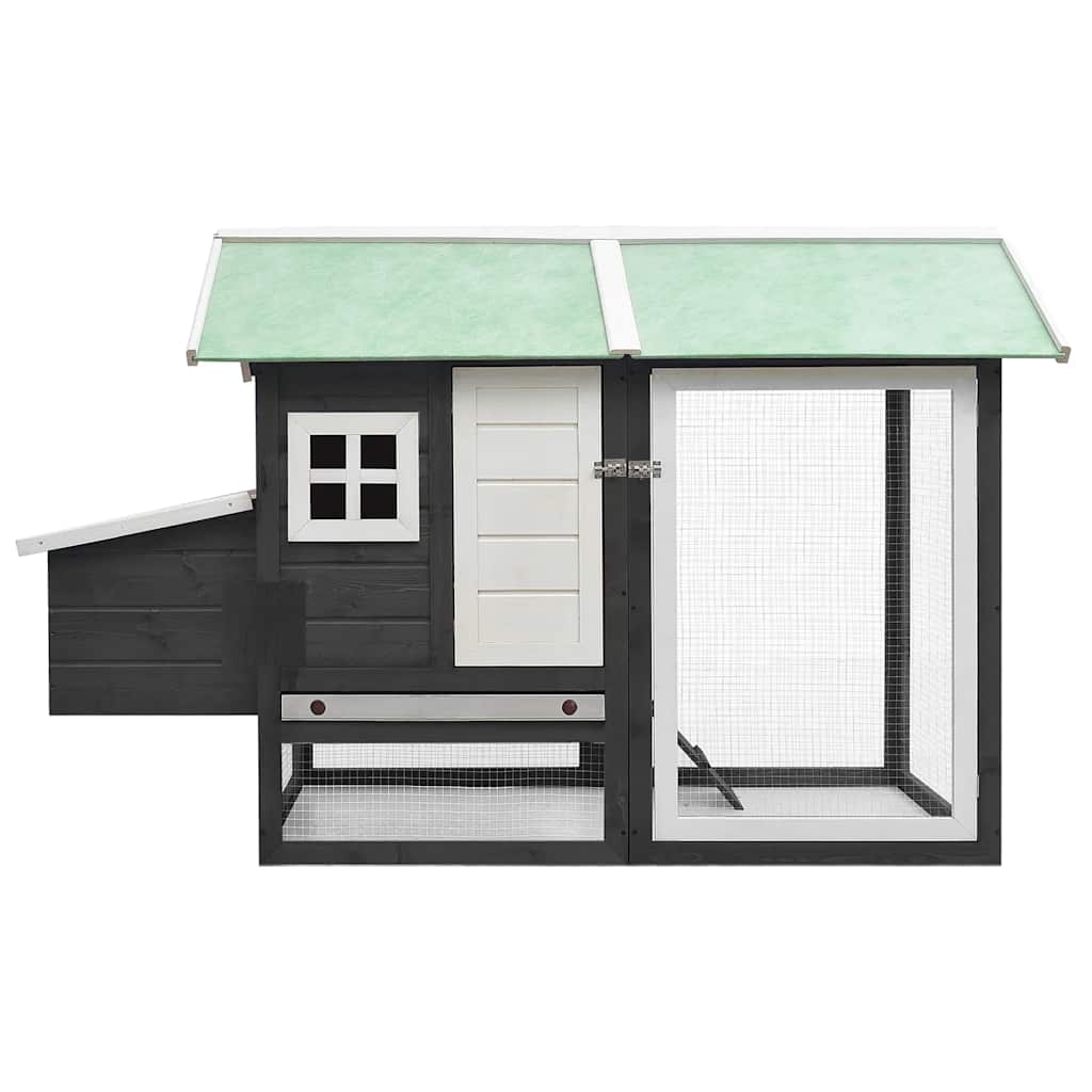 Chicken Cage Gray 66.9"x31.9"x43.3" Solid Pine & Fir Wood
