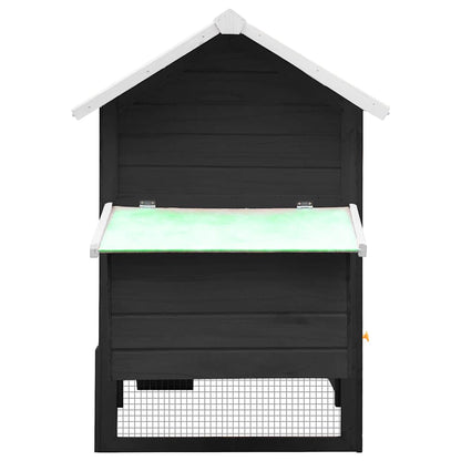 Chicken Cage Gray 66.9"x31.9"x43.3" Solid Pine & Fir Wood