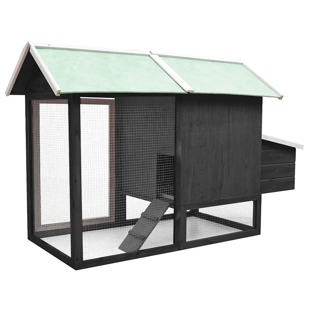 Chicken Cage Gray 66.9"x31.9"x43.3" Solid Pine & Fir Wood